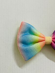glittered hair bow clip