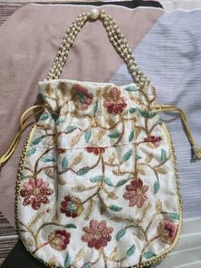 Floral Embroidered Potli Bag