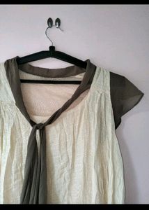 Dress Beige With Bow