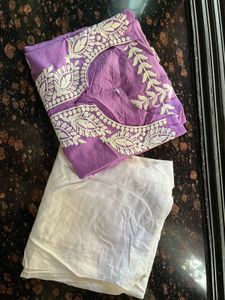 Lavender Embroidered 3XL suit set
