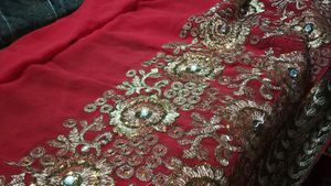 Heavy work wedding saree for Bride