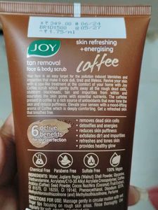 Joy Revivify Coffee Tan Removal Face &amp; Body Scrub