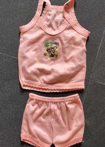 Cute Orange & white Colour Baby Outfit