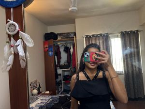 black madame midi dress