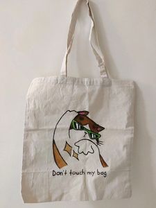 Hand Painted Cat Tote Bag