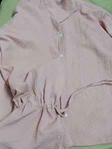 Peach Button-Up Shirt