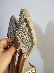Gold Embellished Mules