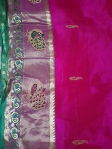Pink &amp; Green Saree