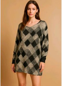Diamond Print Mini Dress