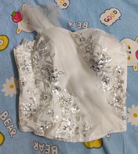 White Ethereal Sequin Corset
