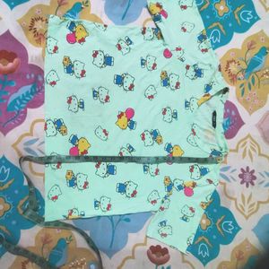 Cute T-shirt For Women Kitty Print Tee Pattern