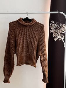 H&amp;M Brown High Neck Heavy Knit Sweater