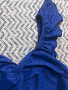 Cute Blue Ruffle Top