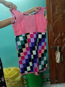 Pink Kurti 2 Side Cut