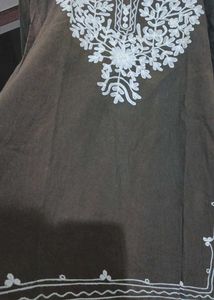 Embroidered Brown Kurta