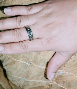 Silver Titanium Thumb Ring