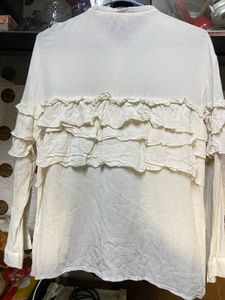 Ruffled Cream Top