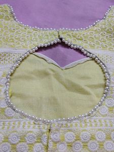 Chikankari Blouse With Moti Work