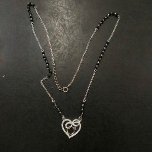 925 Sterling Silver Heart&amp;Infinity Knot Mangalsutr