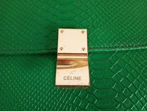 Celine Green Python Medium Classic Sling Bag