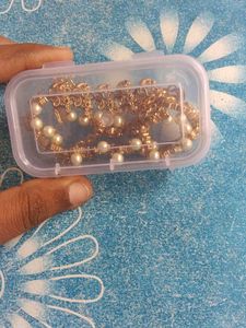 Gold & Pearl Necklace Set