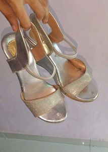 Silver Heeled Sandals