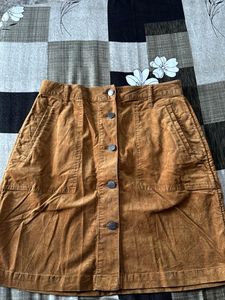 Corduroy Button-Down Skirt