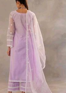Lavender Net Kurta Set