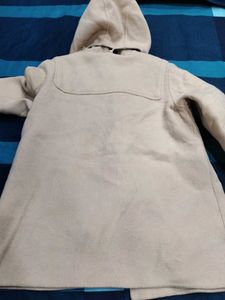 Beige Hooded Toggle Coat