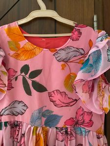 Pink Western MIDI Frock For Women