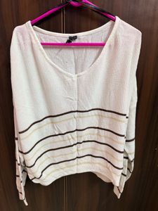 Striped Long Sleeve knitted Top