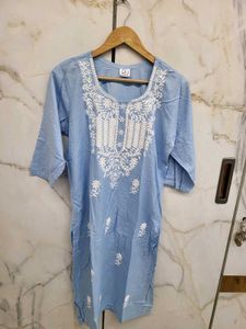 Elegant Blue Embroidered Kurta