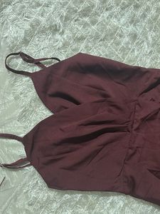 Burgundy Slit Maxi Dress
