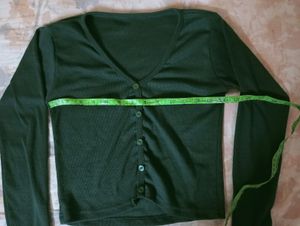 Green Full Sleeves Top For Women