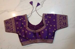 Elegant Purple Embroidered Blouse
