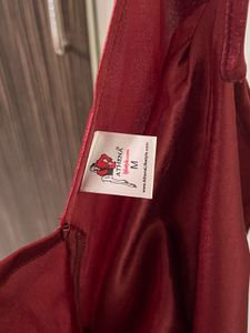 Maroon Satin Dress