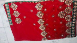 Red Embroidered Saree