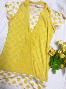 Yellow Polka Dot Top