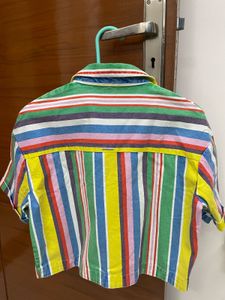 Only Multicoloured Cropped Shirt Top