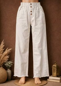 Wide Leg Button Front Pants
