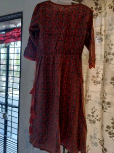 Orange Kurta With Adjustable Strap