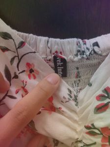 Floral Pink And White Hued Feminine Top