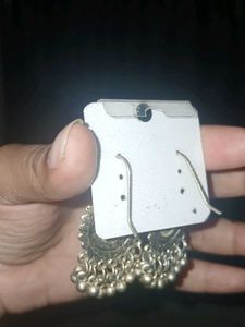 Boho Silver Jhumka Earrings