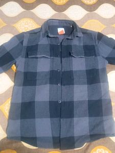 Black & Grey Plaid Flannel Shirt