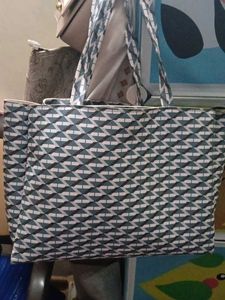 Geometric Print Tote Bag