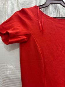 Red Fitted Midi Dress