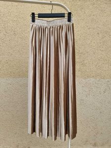 Korean Metallic Pleated Skirt