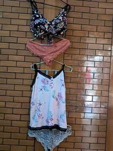 Combo Of Four Imported Fabric Bra N  Panty