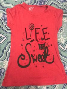 Life is Sweet Red Graphic Tee