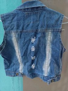 Distressed Denim Cropped Jacket